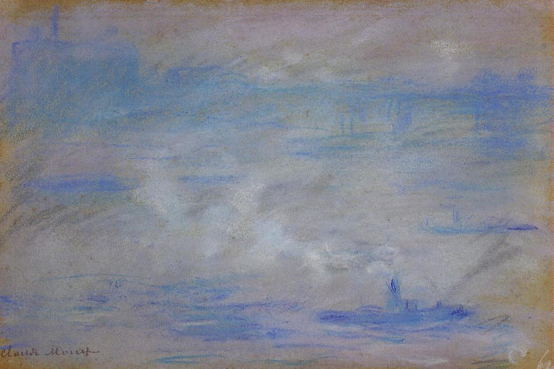 Cloude Monet Oil Paintings Boats on the Thames, Fog Effect 1901