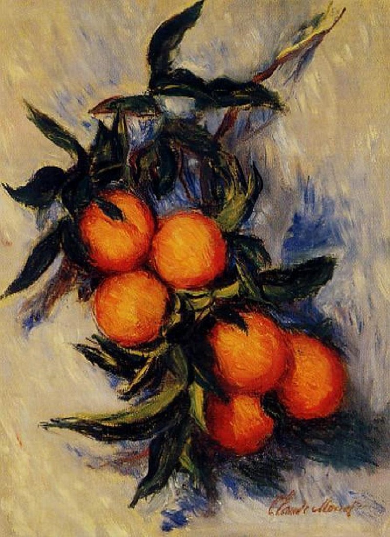 Monet Oil Paintings Branch of Orange Bearing Fruit 1884