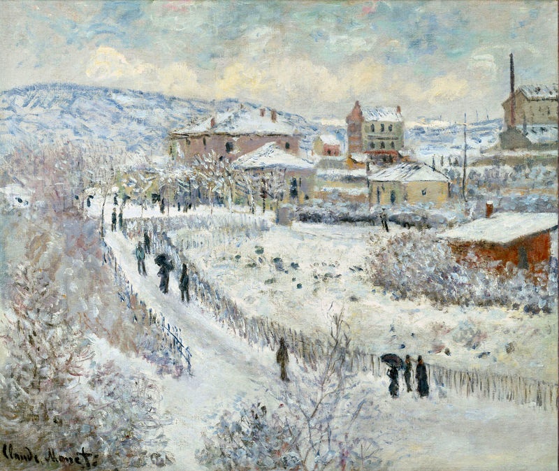 Cloude Monet Paintings View of Argenteuil in the Snow 1875