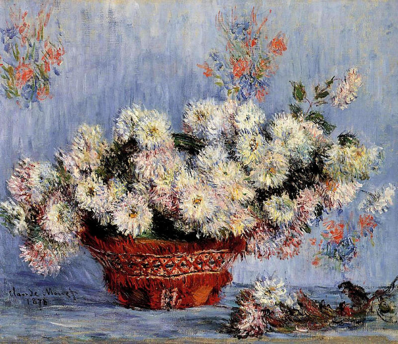 Cloude Monet Oil Painting Chrysanthemums 1878