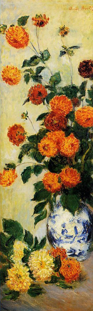 Cloude Monet Classical Oil Paintings Dahlias 2 1883