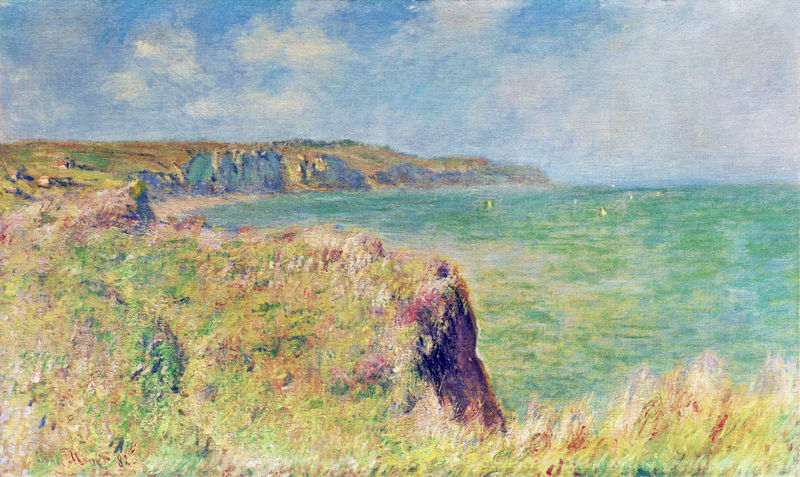 Cloude Monet COil Paintings Edge of the Cliff at Pourville 1882