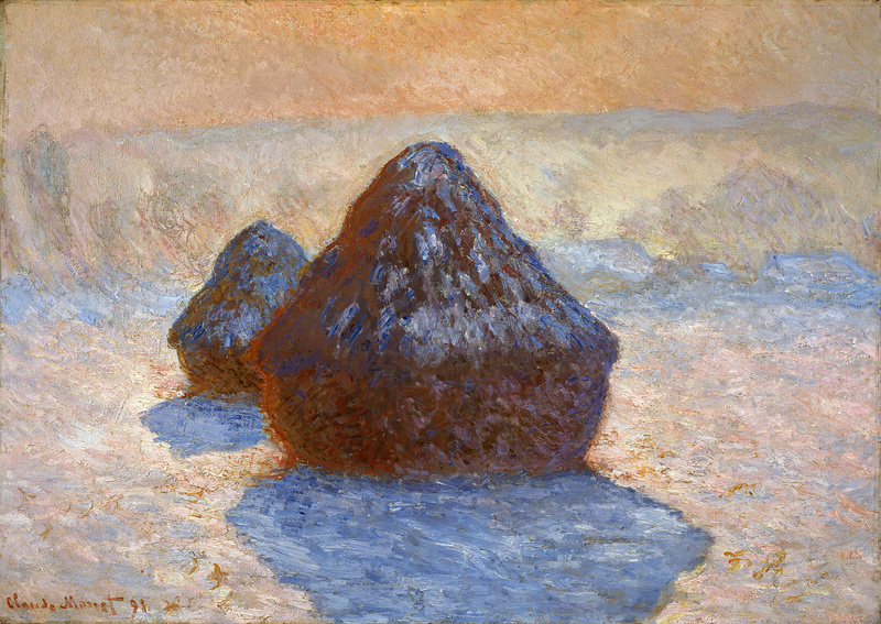 Cloude Monet Paintings Grainstacks, White Frost Effect 2 1891