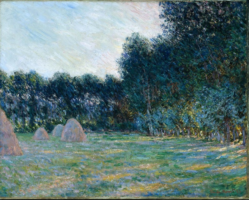 Monet Oil Painting Meadow with Haystacks near Giverny 1885