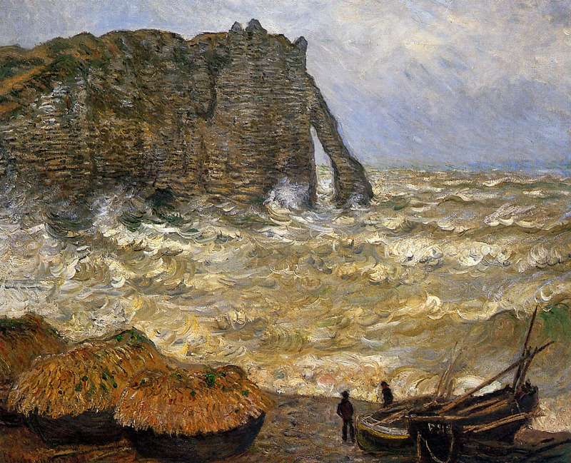 Cloude Monet Oil Painting Rough Sea at Etretat 1883