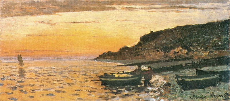 Cloude Monet Oil Painting Seacoast at Saint-Adresse, Sunset