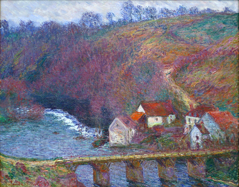 Monet Painting The Grande Creuse by the Bridge at Vervy 1889