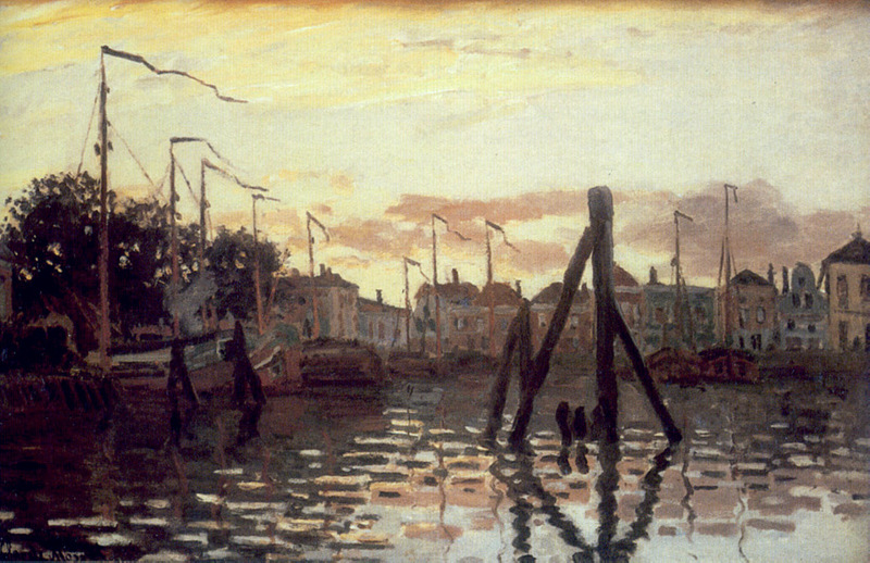 Cloude Monet Classical Oil Paintings The Port at Zaandam 1871