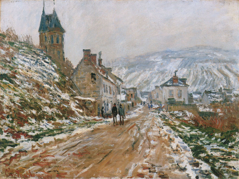 Cloude Monet Oil Paintings The Road in Vetheuil in Winter 1879