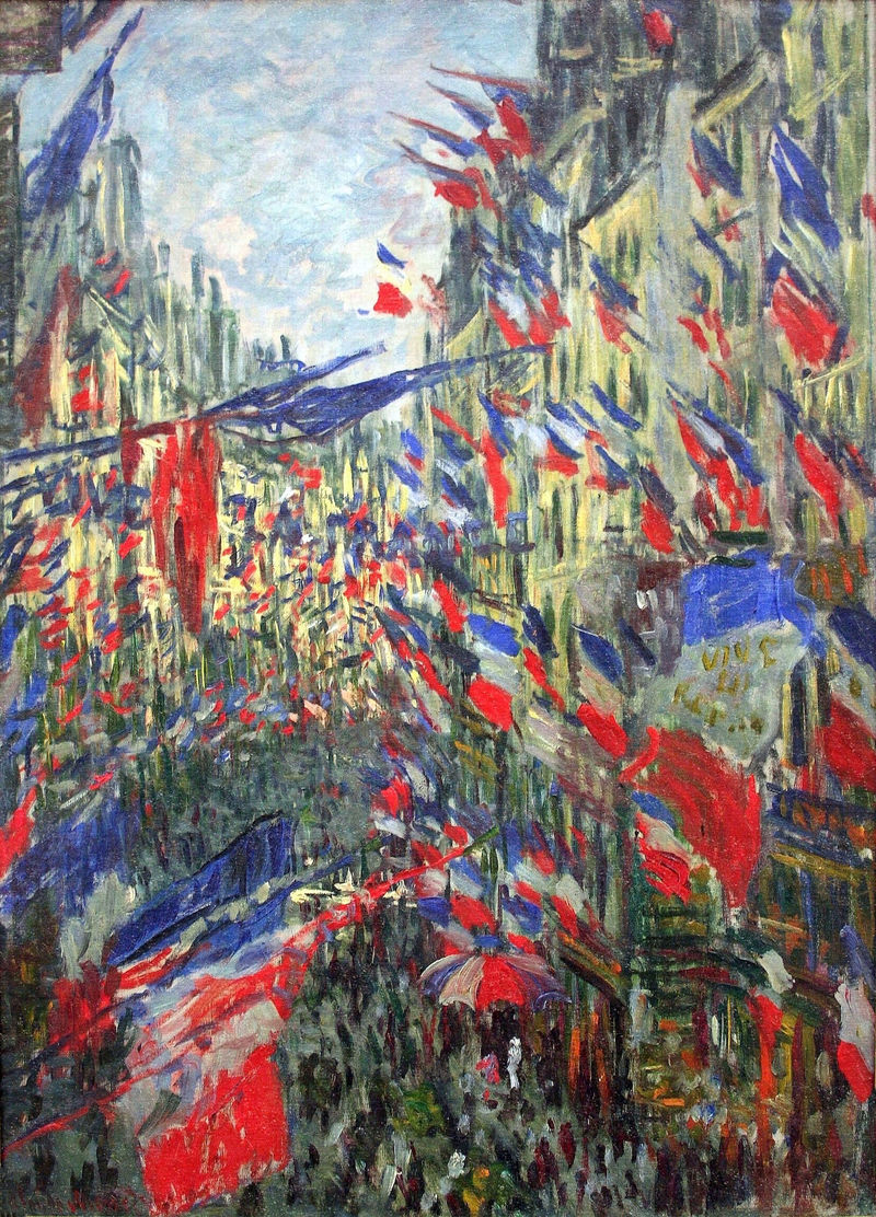 Cloude Monet Oil Paintings The Rue Montargueil with Flags 1878