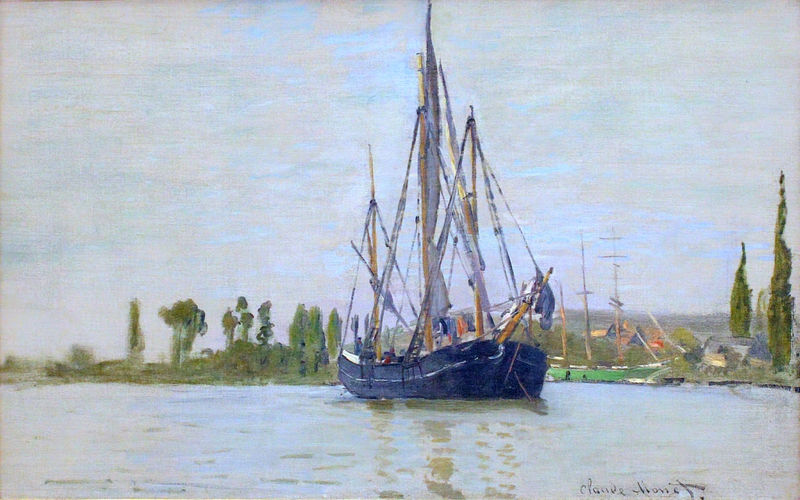 Cloude Monet Classical Oil Paintings The Sailing Boat 1871