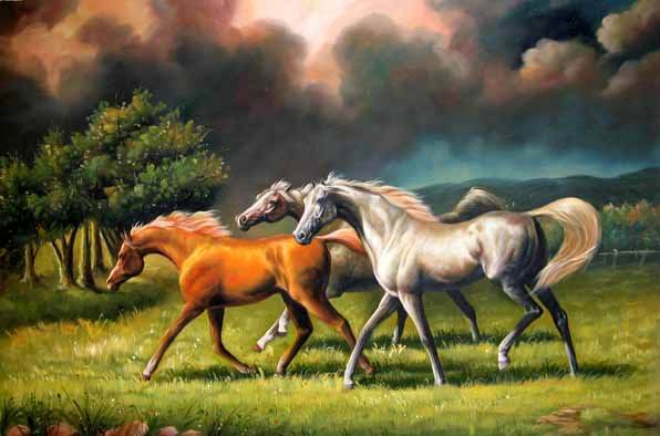 Dafen Oil Painting on canvas -horse031 - Click Image to Close