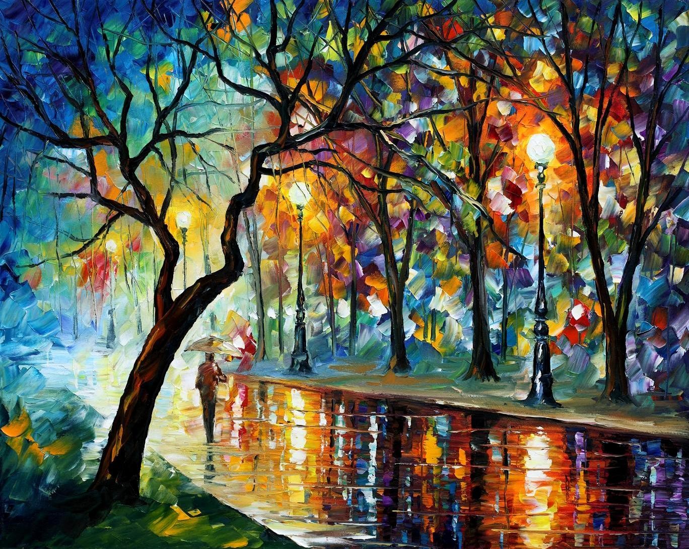 Modern impressionism palette knife oil painting kp079