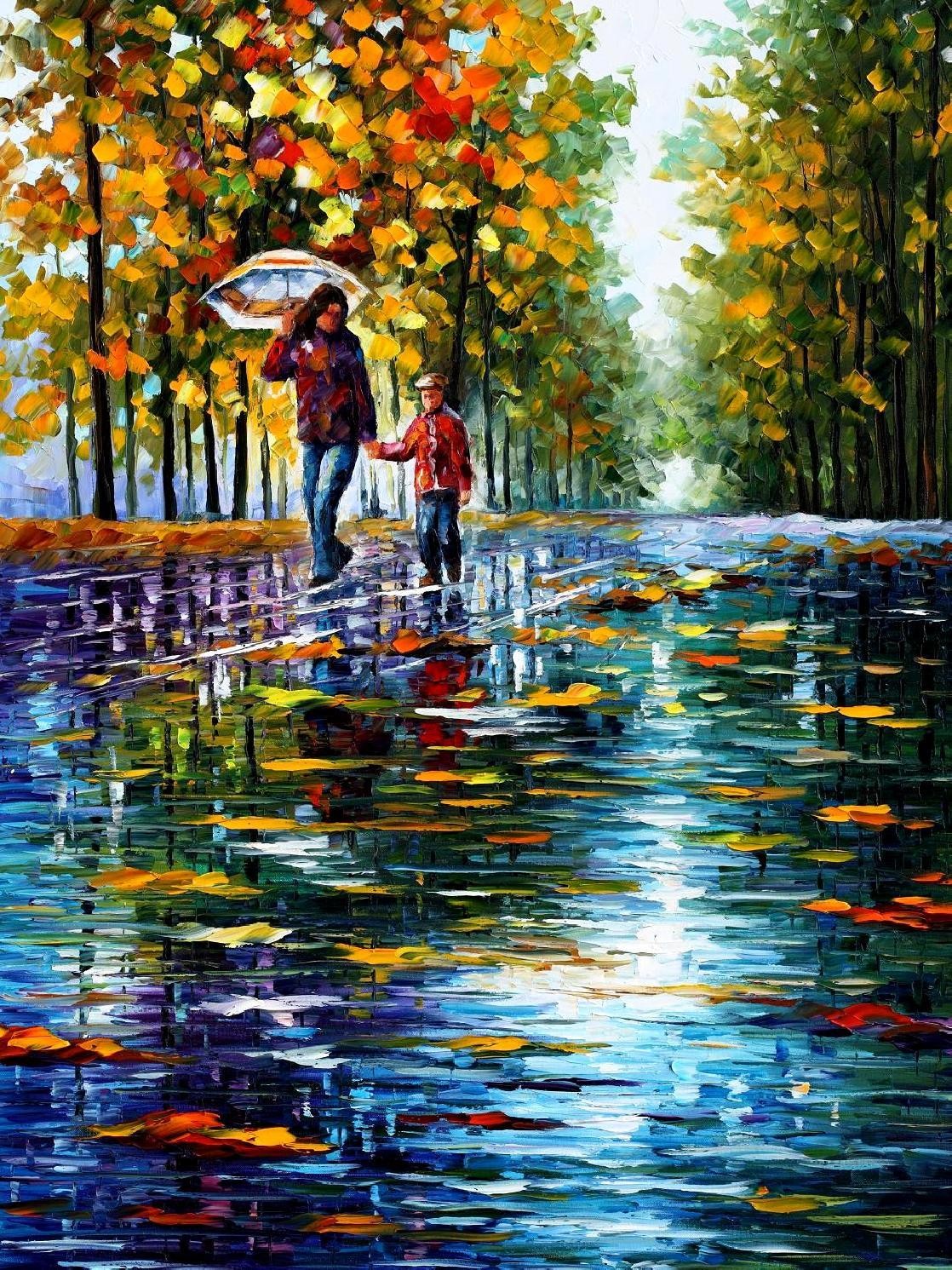 Modern impressionism palette knife oil painting