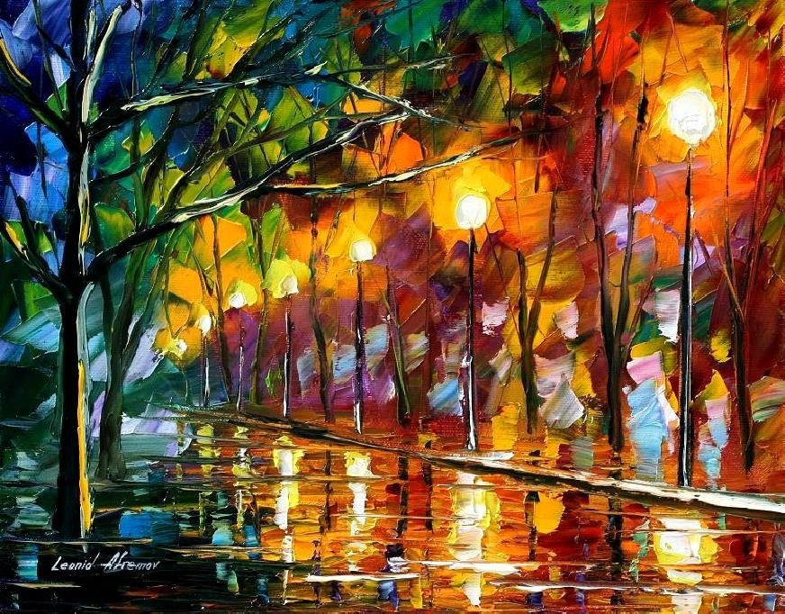 Modern impressionism palette knife oil painting kp128