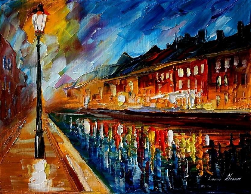 Modern impressionism palette knife oil painting kp134