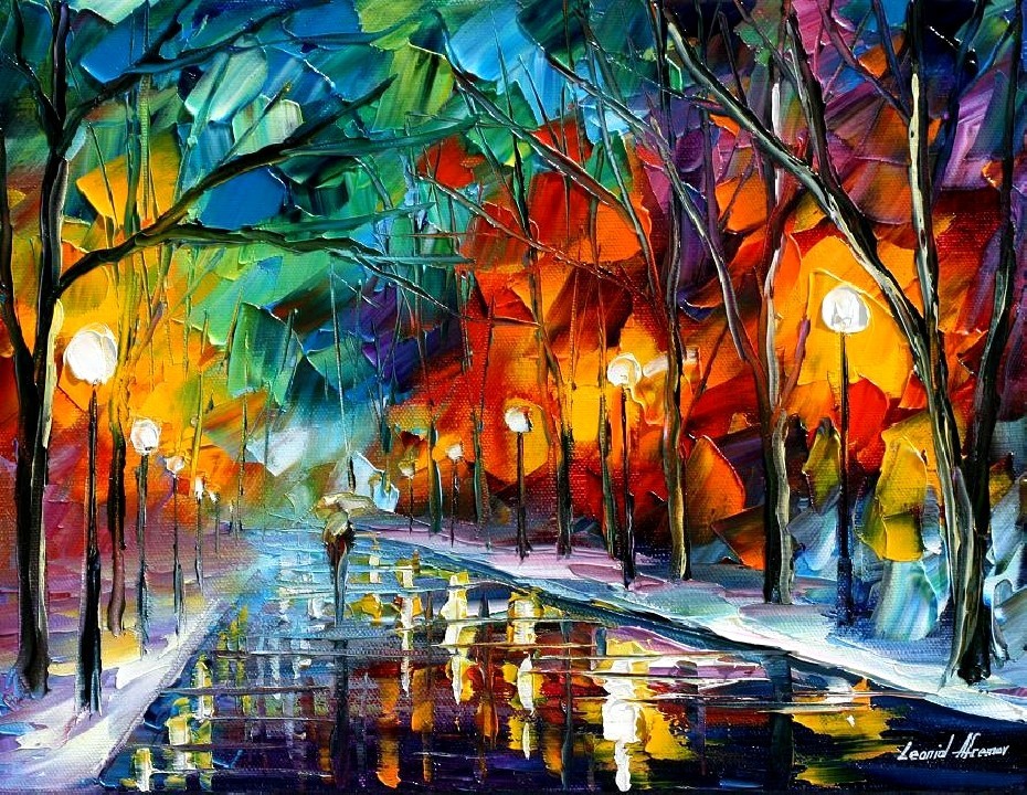 Modern impressionism palette knife oil painting kp155