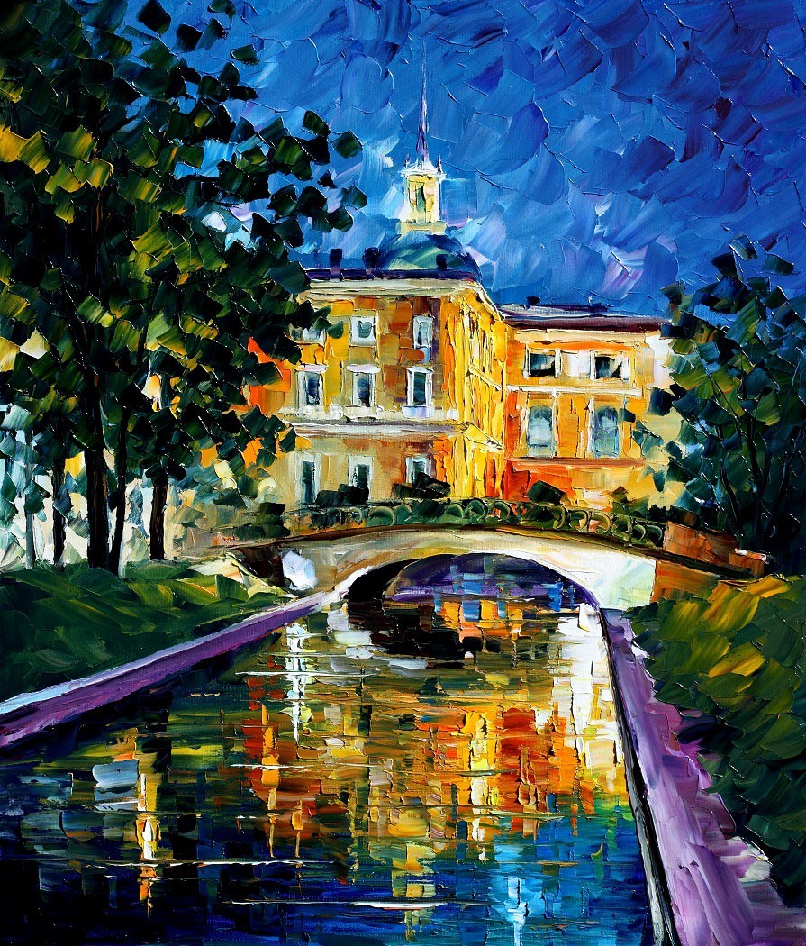 Modern impressionism palette knife oil painting kp158