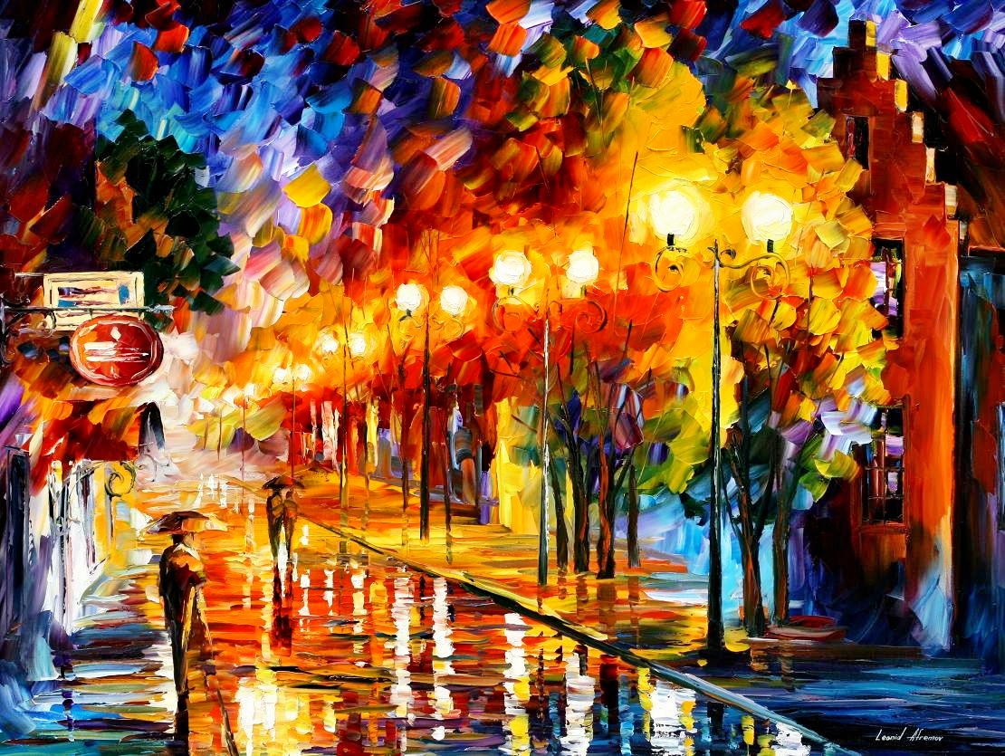 Modern impressionism palette knife oil painting kp186