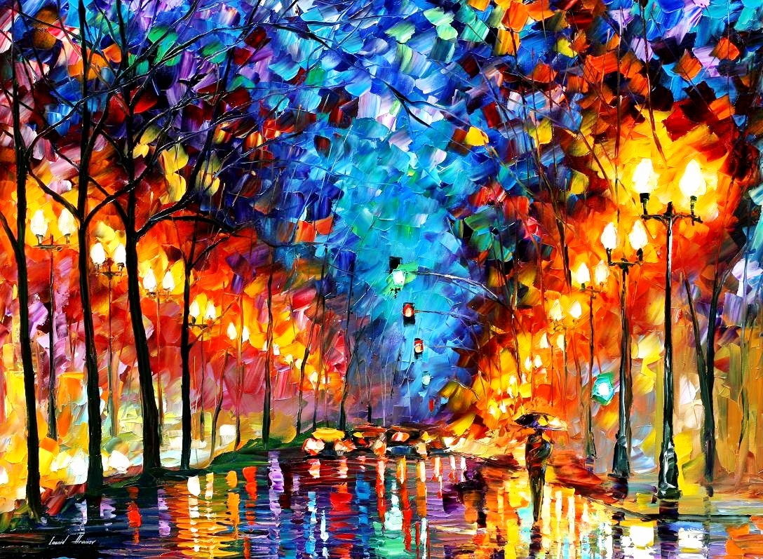 Modern impressionism palette knife oil painting kp187